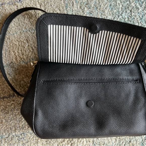 Authentic Kate Spade Crossbody Bag. Black leather, gold trim, medium size, NWOT - Picture 5 of 5
